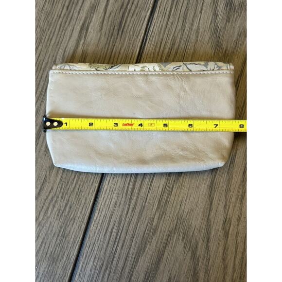 Wallet Coupon Holder Women Beige Floral Design Single Fold Two Pouch Snap Close - Picture 5 of 6